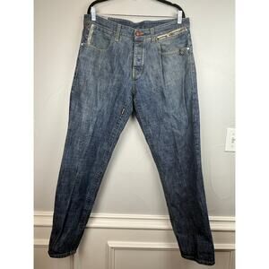 Parish Nation Jeans Men’s 38 Denim Stud P Pockets Zip Detail Hip Hop Vintage